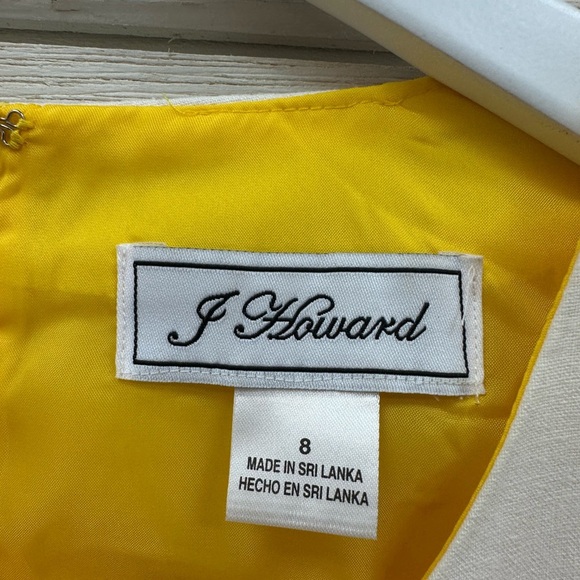 Jessica J Howard Yellow & White Crochet Front Shift Dress – Size 8 - Picture 6 of 6